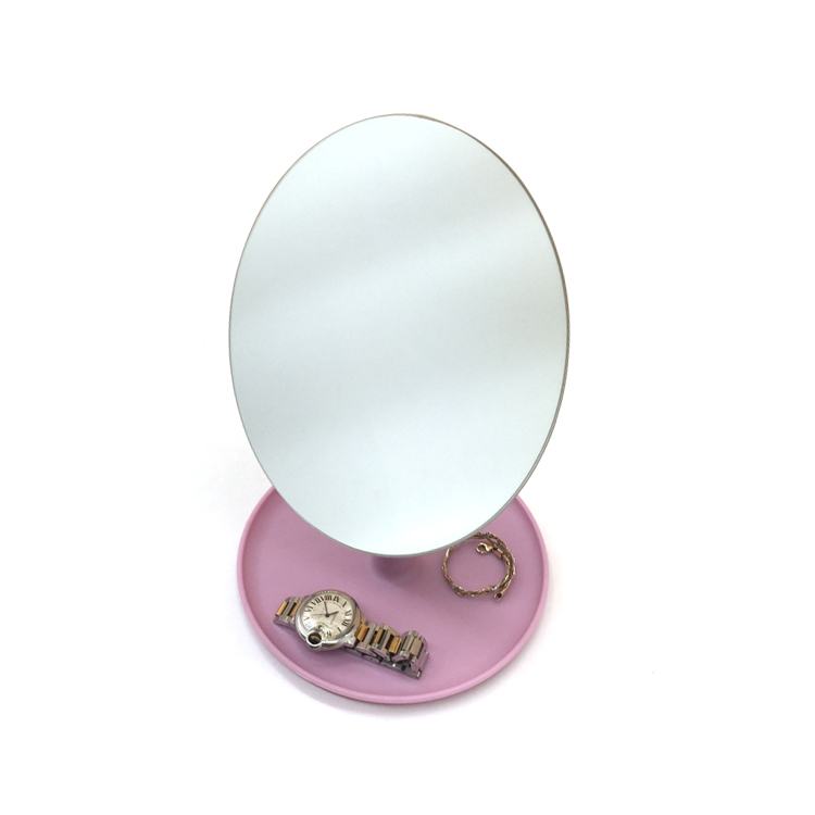 J-1010-3可旋转圆形无边框单面台式塑料化妆镜