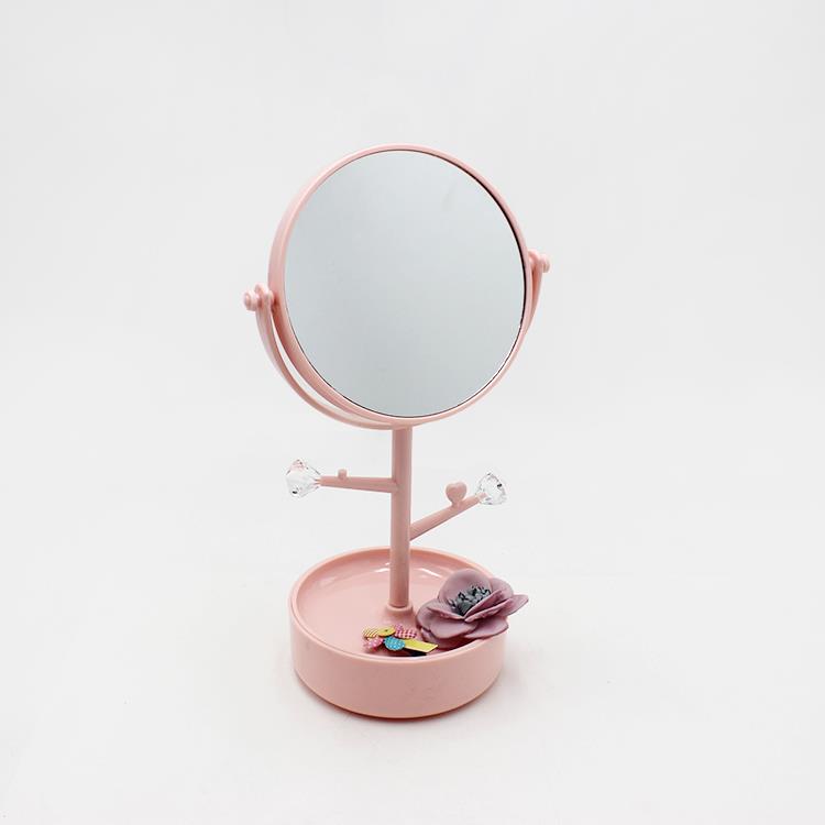 01新款带钻时尚塑料双面化妆镜美容镜